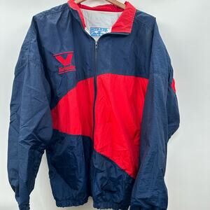 Vintage Nylon Horizon By Kaye Sportswear Red Blue Size XL Embroidered Valvoline